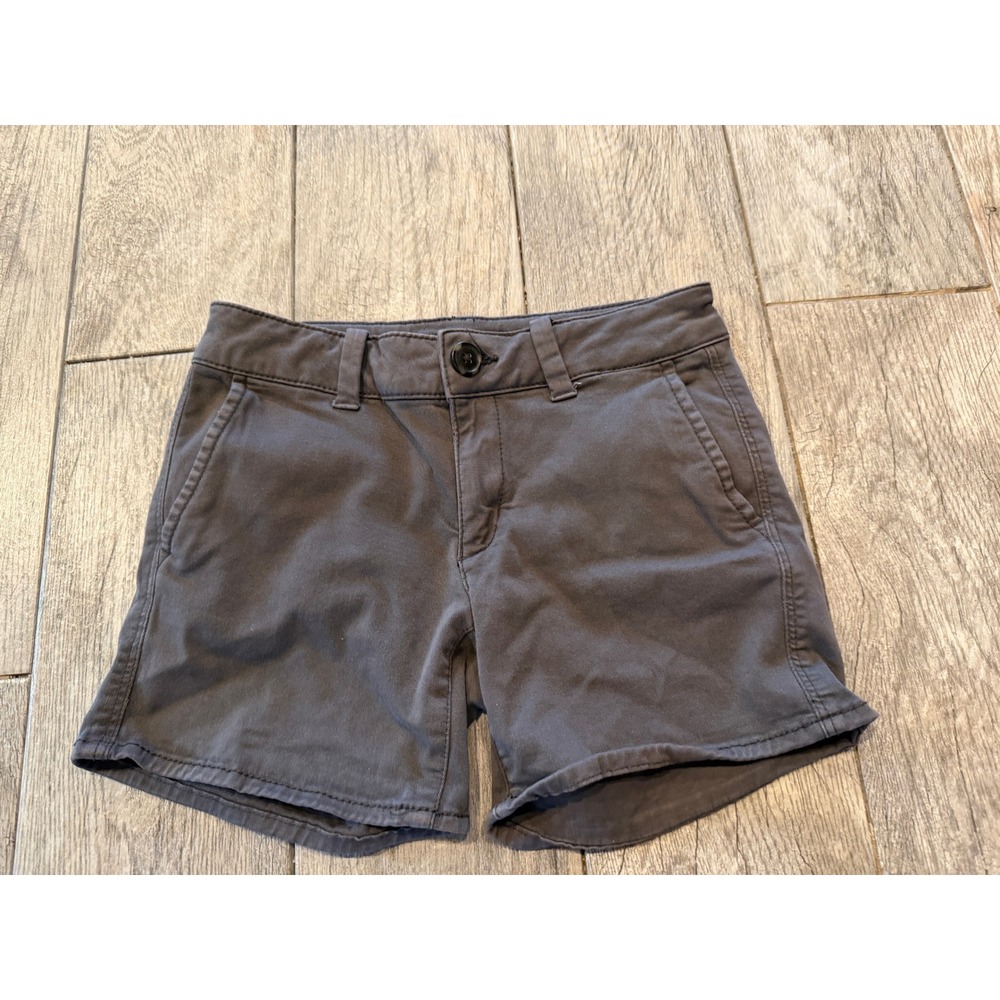 American Eagle Midi Shorts 0 Womens Gray Super Stretch Twill Festival Casual